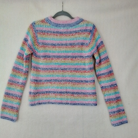 Philosophy Cotton Blend Knit‎ Sweater Size Small w/ Multicolored Stripes - Picture 2 of 11